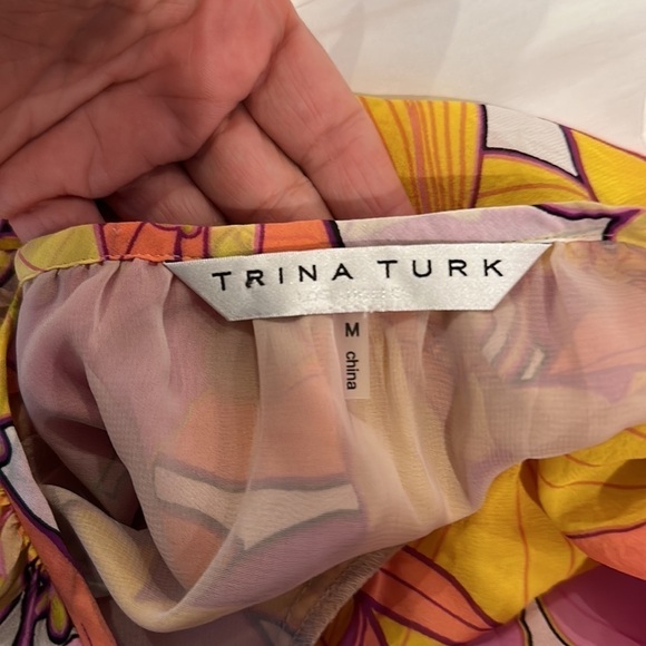Trina Turk Abree Silk Top Medium - Picture 12 of 13